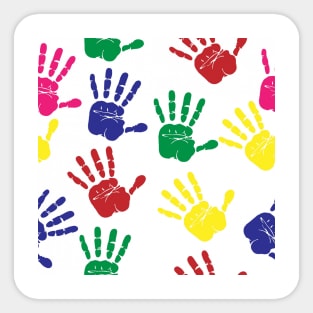 Colorful Handprints Sticker